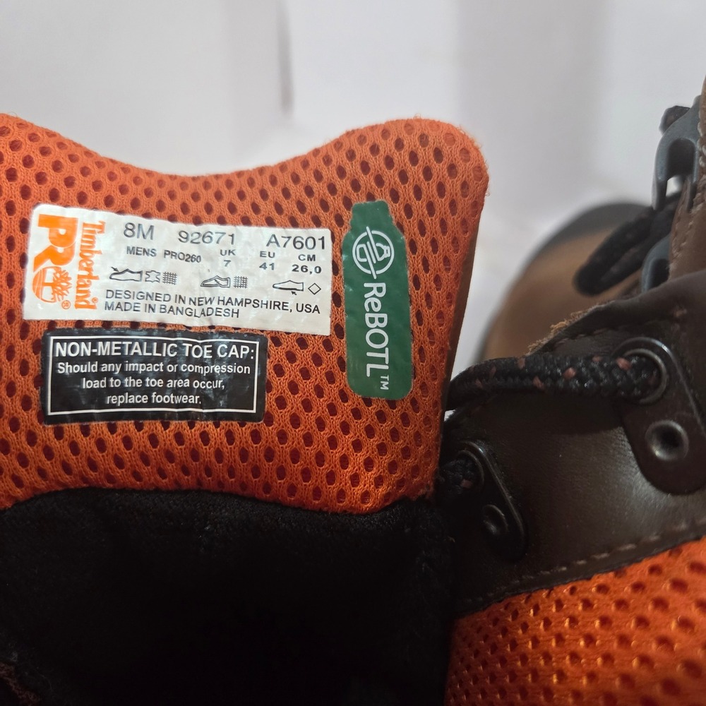 Timberland PRO Boondock 8 Inch Composite Toe Waterproof Work Boots Brown Mens 8M - Picture 8 of 12